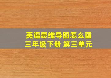 英语思维导图怎么画三年级下册 第三单元